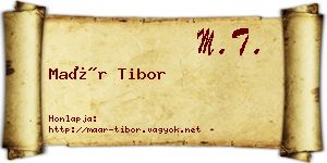 Maár Tibor névjegykártya